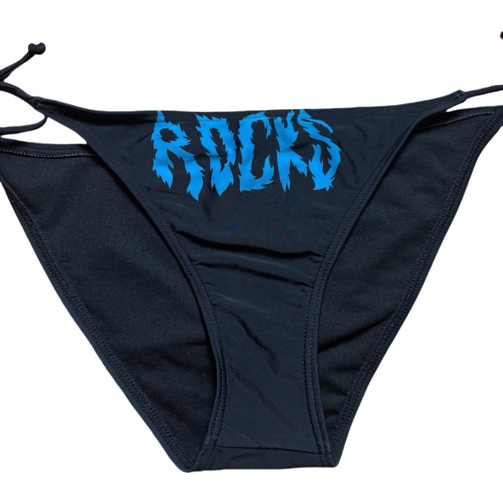Fox Racing String Bikini Bottom Medium Vintage Cheeky "Rocks" Rockstar  RARE - Picture 2 of 11